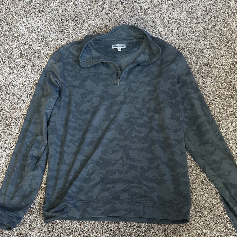 Peter millar Gray Camo Quarter-Zip Pullover